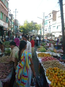 At the fruit and vegetable market